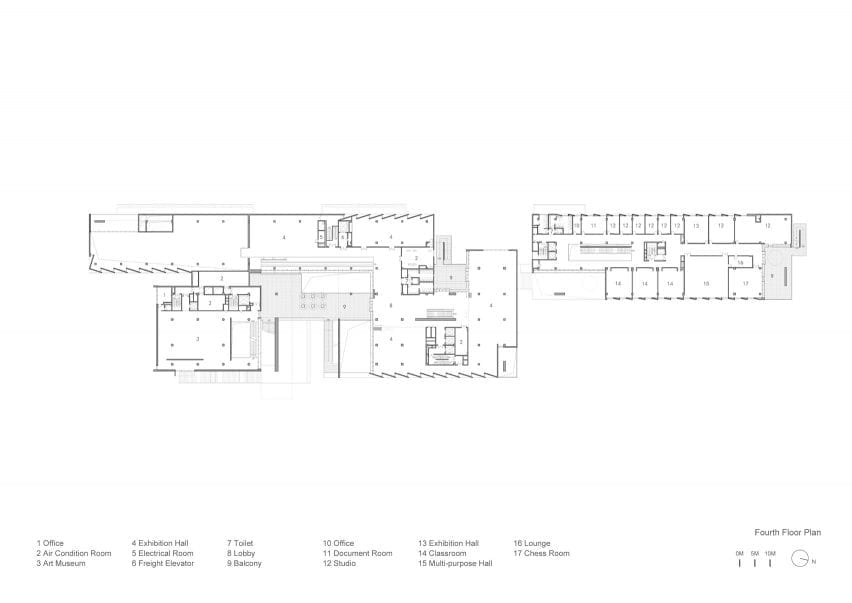 Third floor plan of Pingshan Art Museum by Vector Architects