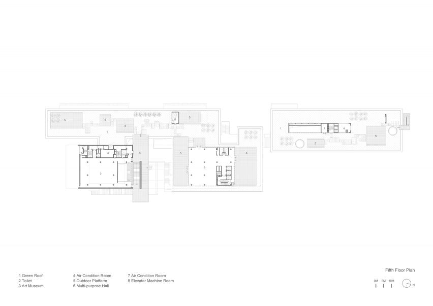 Fourth floor plan of Pingshan Art Museum by Vector Architects