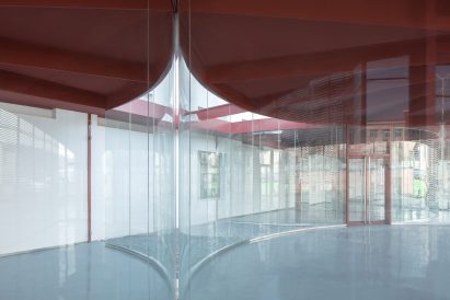 The glass entrance to The Youth Activity Center
