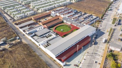 An aerial view of a Chinese youth centre