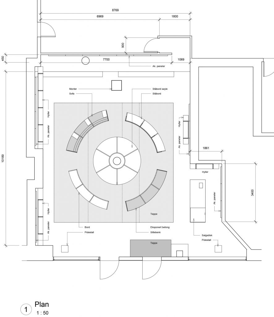 Plan for reMarkable pop-up store interior by Snohetta