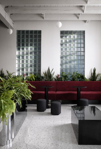 Ivy Studio put a glass-brick wall in the reception