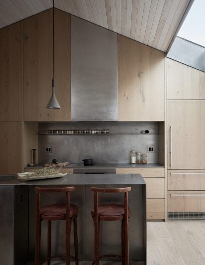 Floor-to-ceiling cabinets in residential kitchen