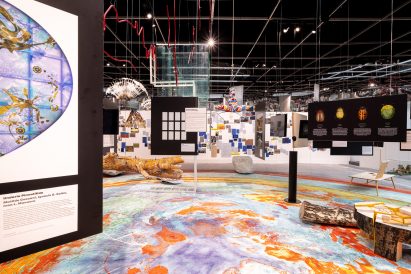 Natural entities are placed across the Future Assembly exhibition