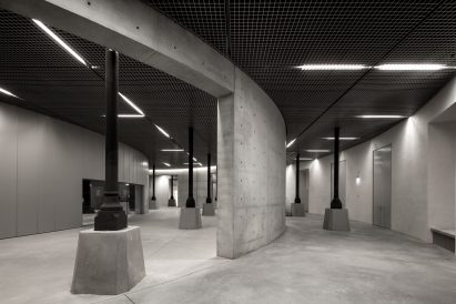 The basement of the Bourse de Commerce houses an auditorium