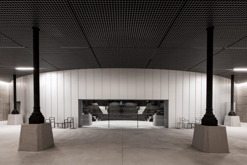 A foyer surrounds an auditorium
