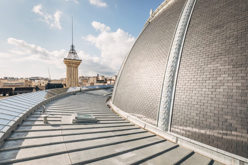 The refurbished roof of the building