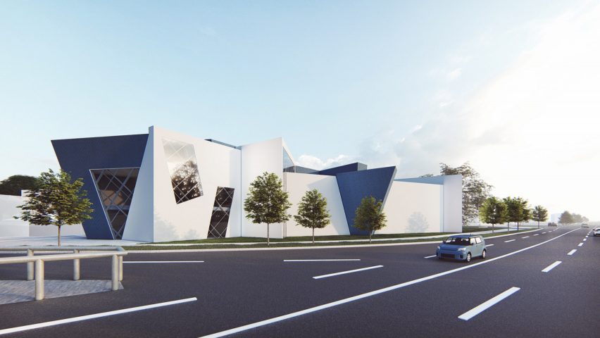 A visual of the white-plaster exterior of Tikva