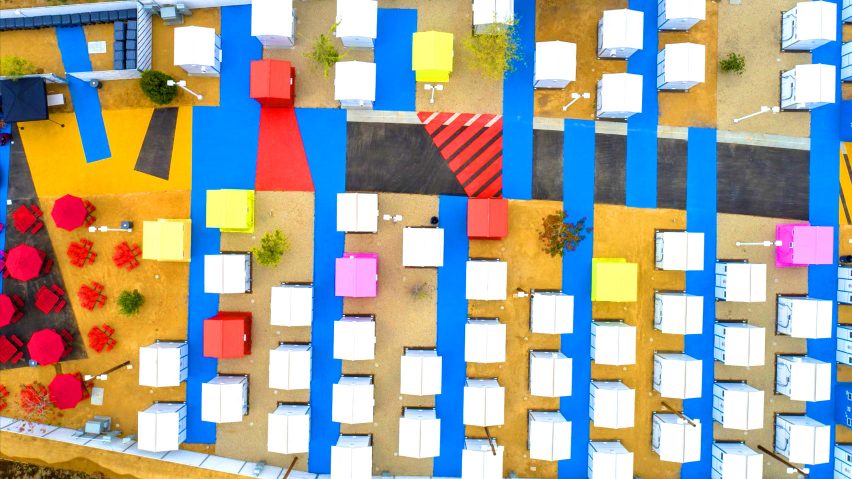 Homeless housing in LA from the air