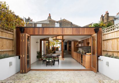 The wood-clad extension of A Cloistered House