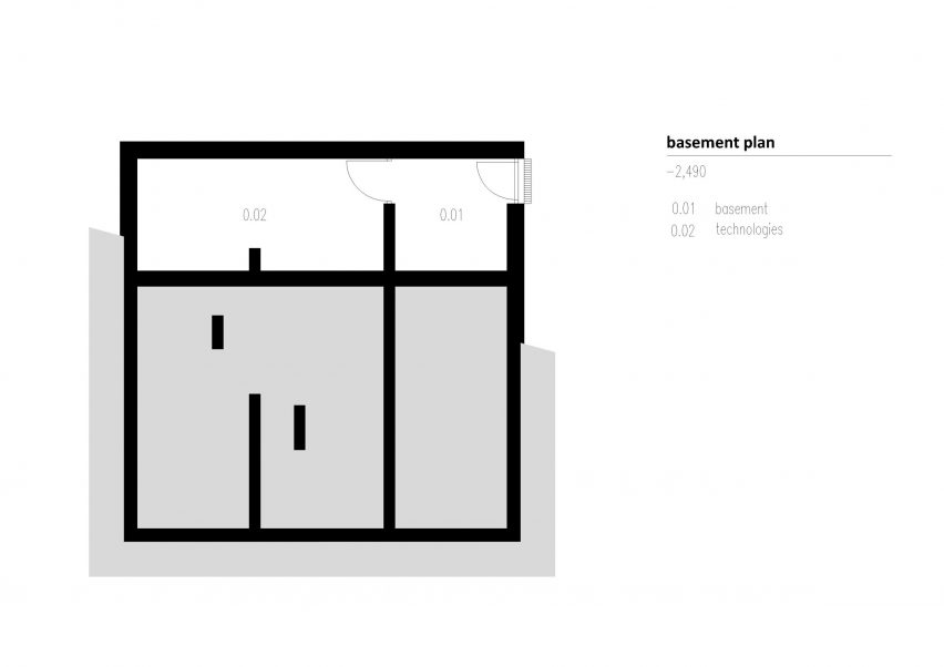 Section of Weekend House in Nové Hamry by New How
