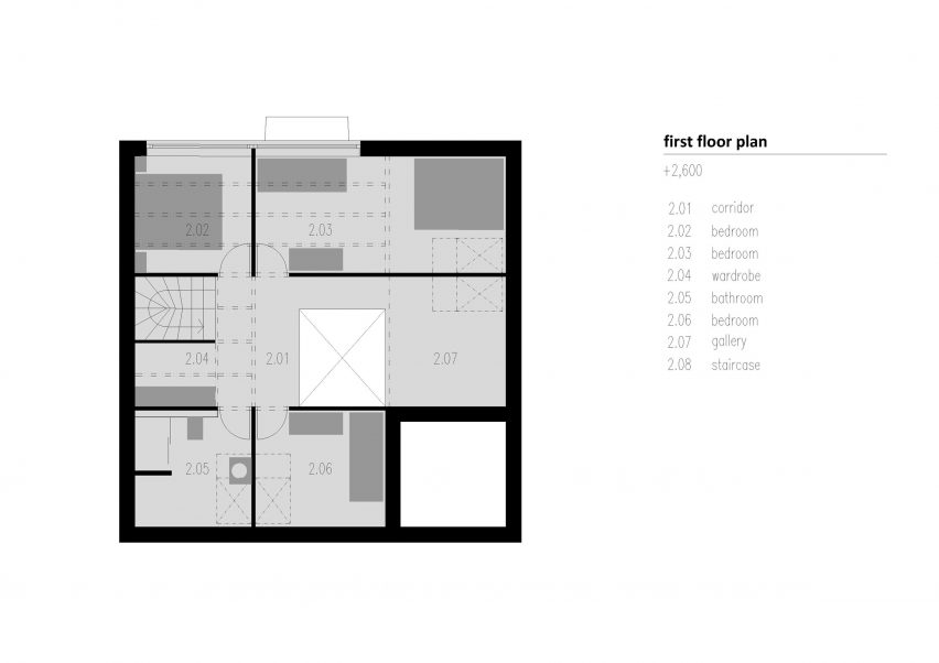 First floor of Weekend House in Nové Hamry by New How