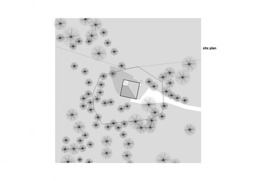 Site plan of Weekend House in Nové Hamry by New How