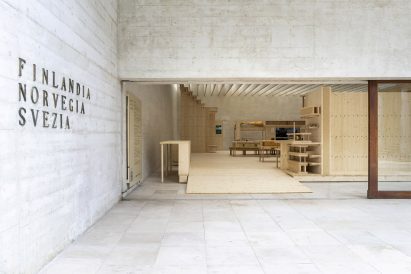 The exterior of the Nordic Pavilion at Venice Architecture Biennale