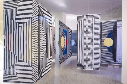 Screens in Dutch Pavilion exhibition design