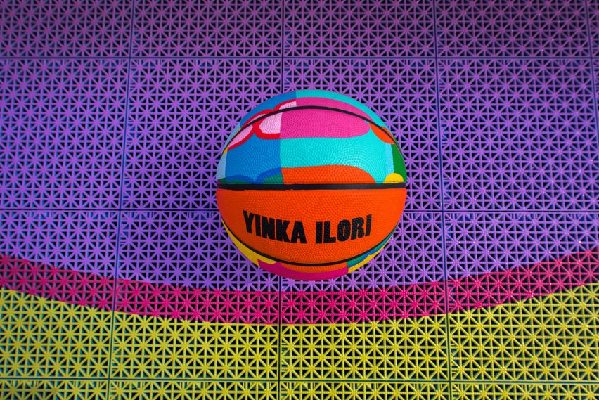 Canary Wharf basketball court by Yinka Ilori
