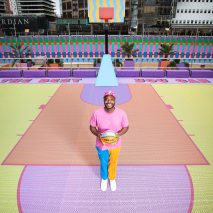 Canary Wharf basketball court by Yinka Ilori