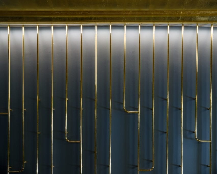 Metal piping lines the walls