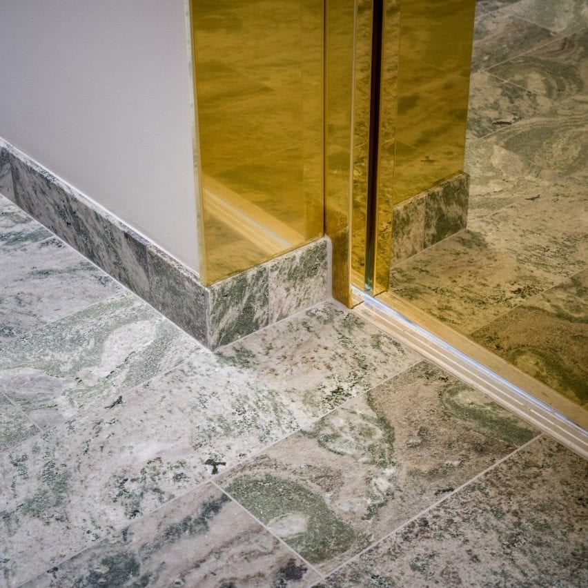 Marble was used throughout the interior