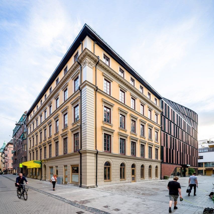 The original building has a regency look