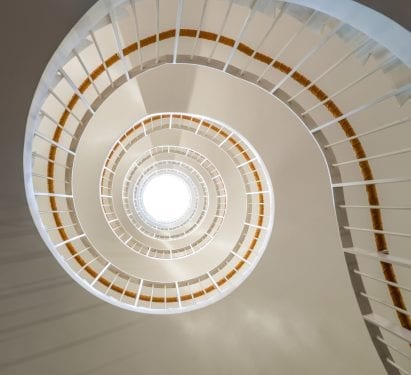 The stairwell has a glass roof at the Nybrogatan 17 office block