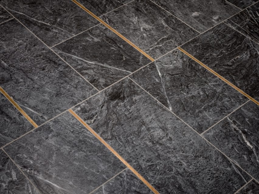 Golden details were used in the floors