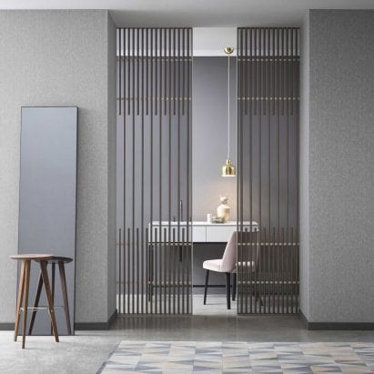 Koan sliding door system by Kokaistudios for Lualdi