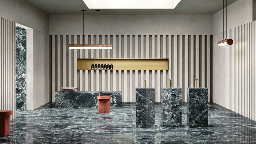 Maximum Marmi Alpi Chiaro Venato tiles by Fiandre