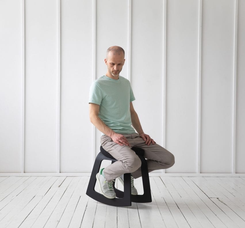 Muista balancing chair by Aurimas Lazinkas