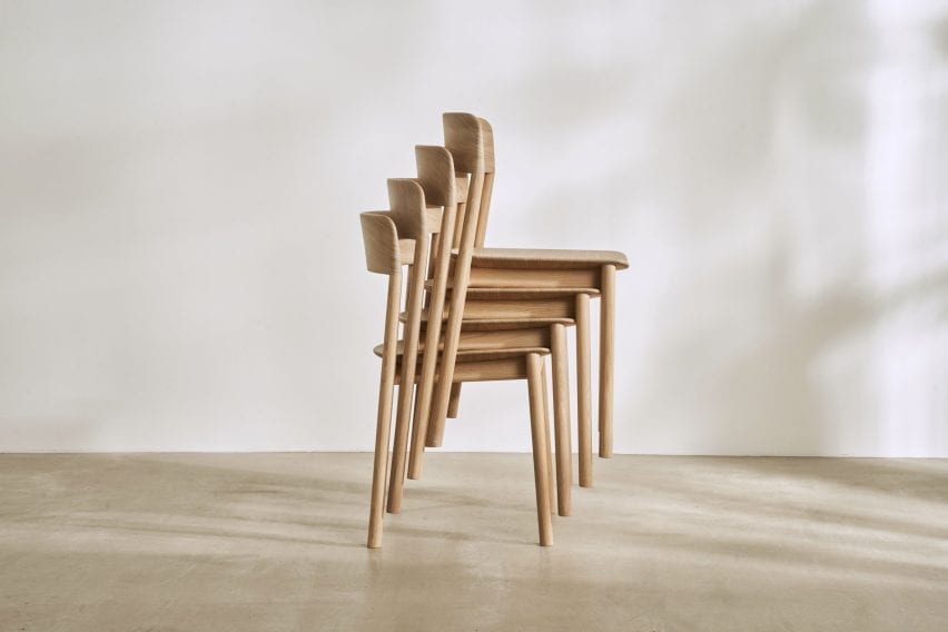 The chairs can be stacked