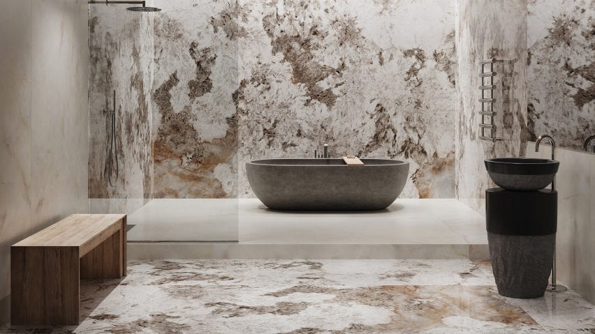 Patagonia porcelain marble-effect tile by Apavisa