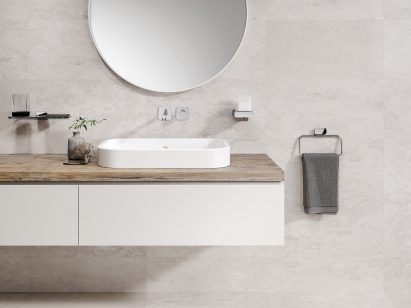 The Shift single glass holder with shelf