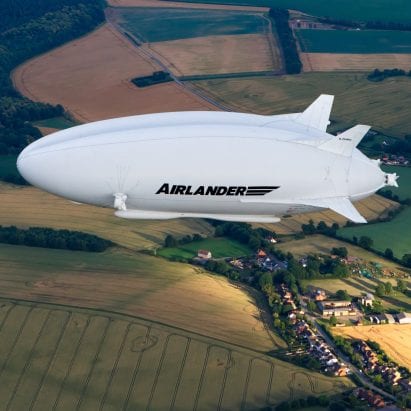 “Flying bum” airship concept updated with motors powered by fuel cells alongside diesel engines