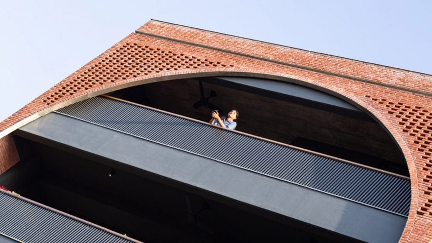 The building has a circular opening