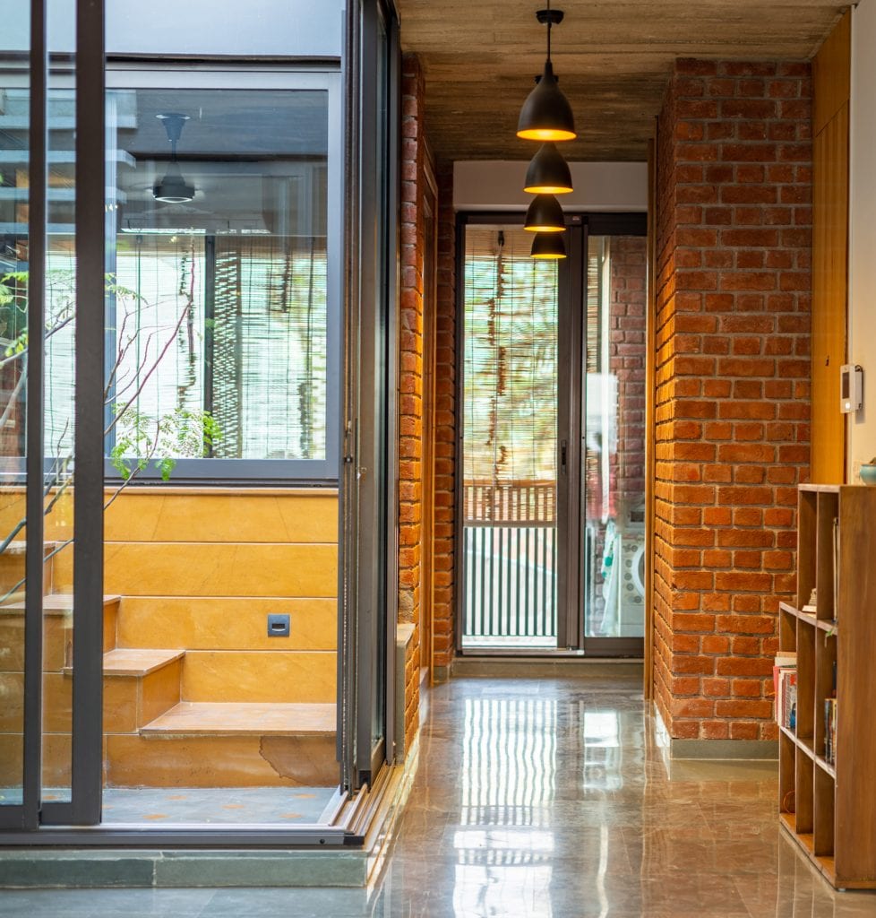 The interior has a natural palette