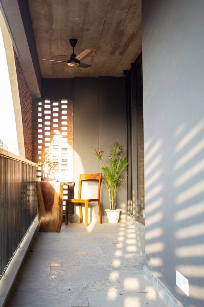 Balconies at The Safdarjang Residence were built into the circle facade