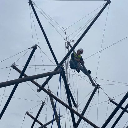 A bamboo tensegrity structure