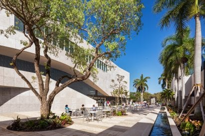 Paved courtyard added as part of a museum renovation