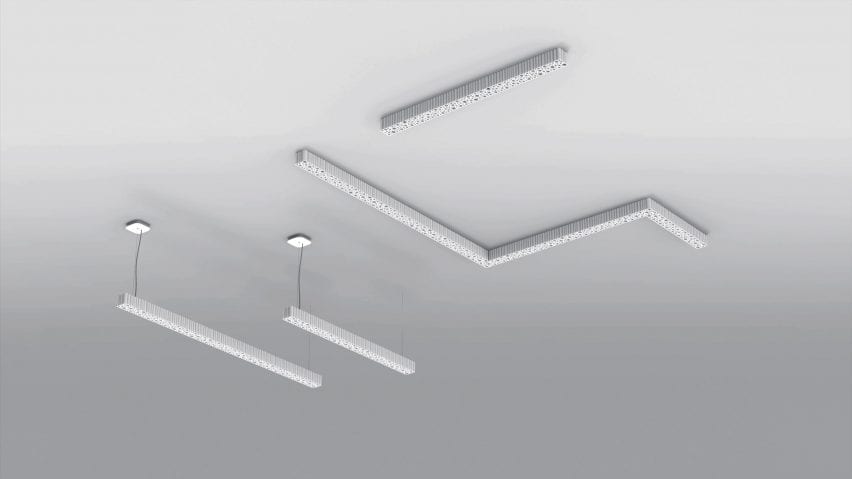 A selection of white ceiling lights