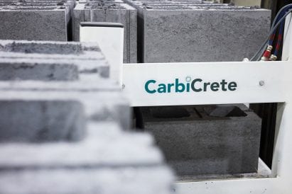 Palettes of CMUs made by Carbicrete