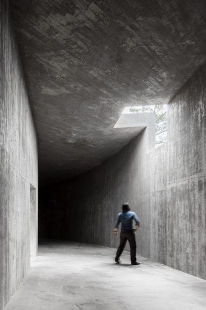 A skylight punctuates the building at Saya Park Art Pavilion