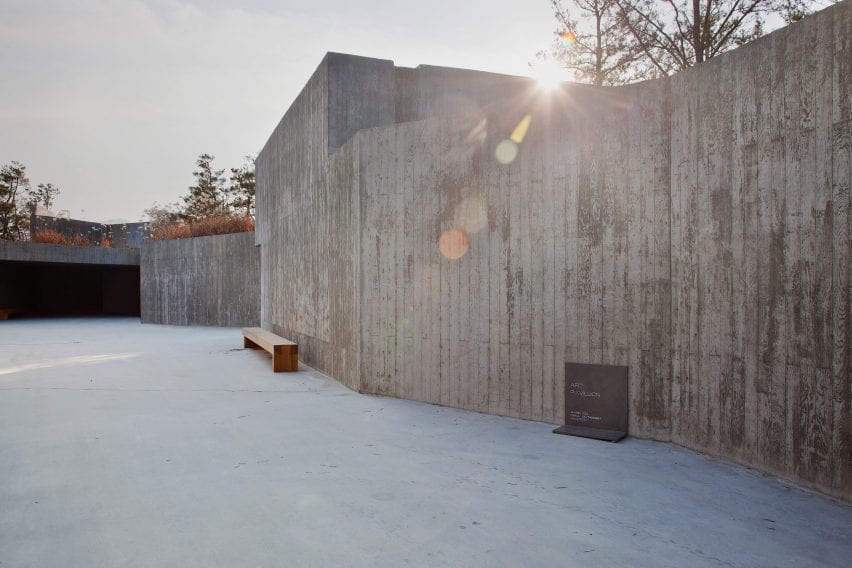 Concrete was used on its exterior walls