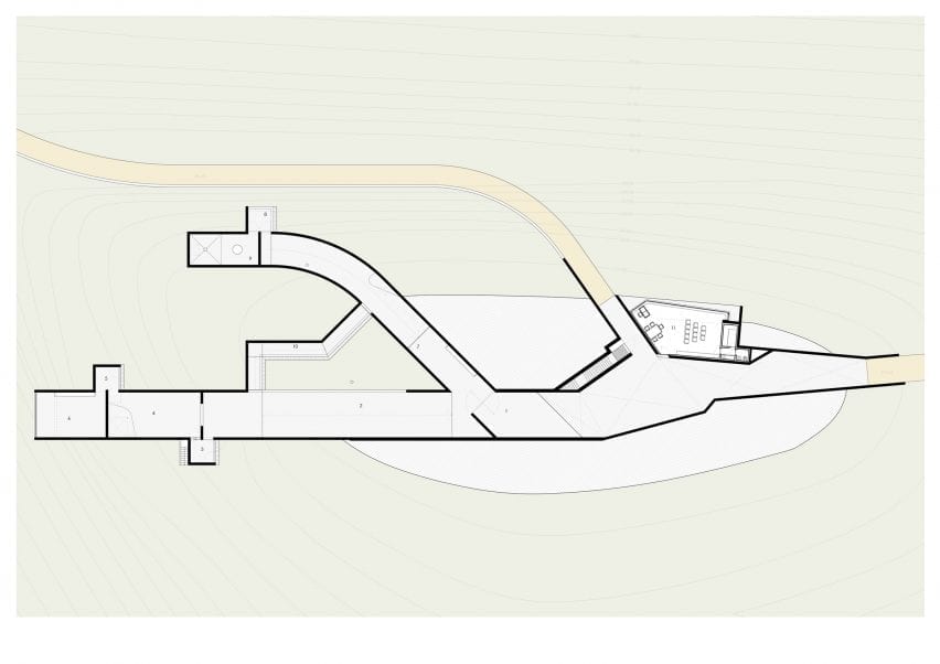 Ground floor plan of the building