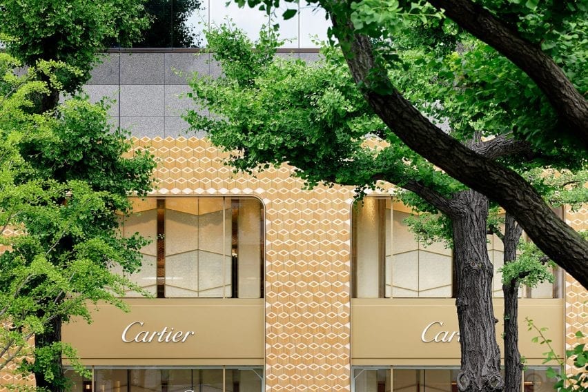 Golden signage covers the exterior