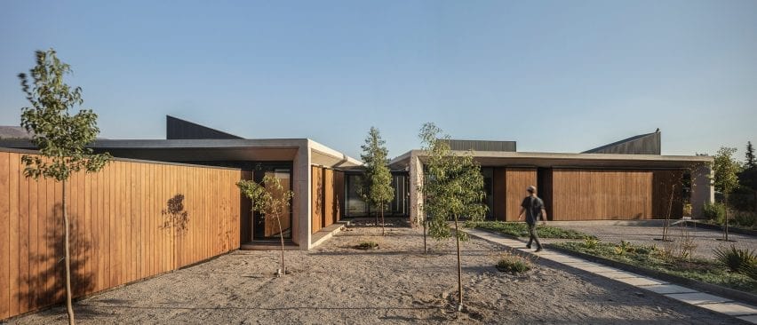 Entrance path to concrete house in Chile