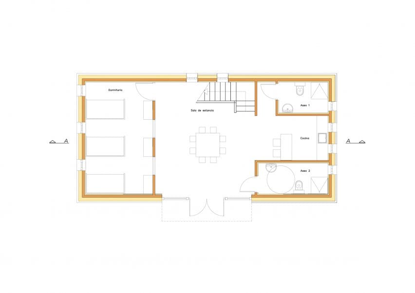 Ground floor plan of the building