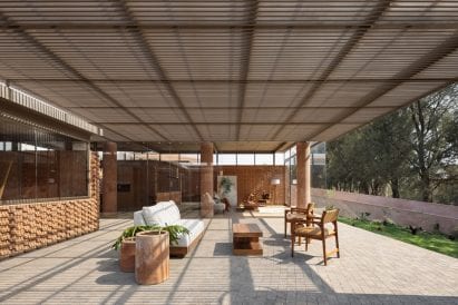 Outdoor/indoor living area of house in Mexico by Daniela Bucio Sistos