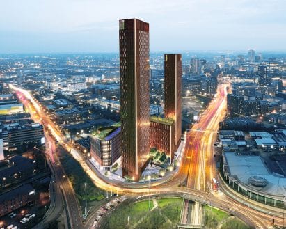 An aerial visual of Curzon Wharf in Birmingham