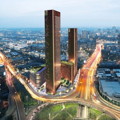 A visual of skyscrapers in Birmingham