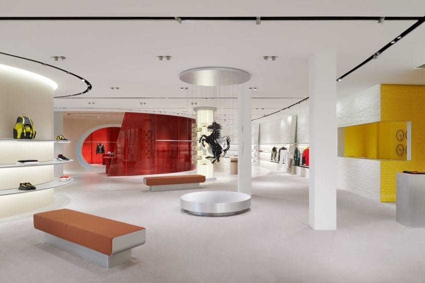 Ferrari Maranello store interior by Sybarite